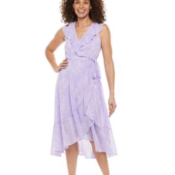 Chaps Lavender Wrap Dress - Picture 9 of 10